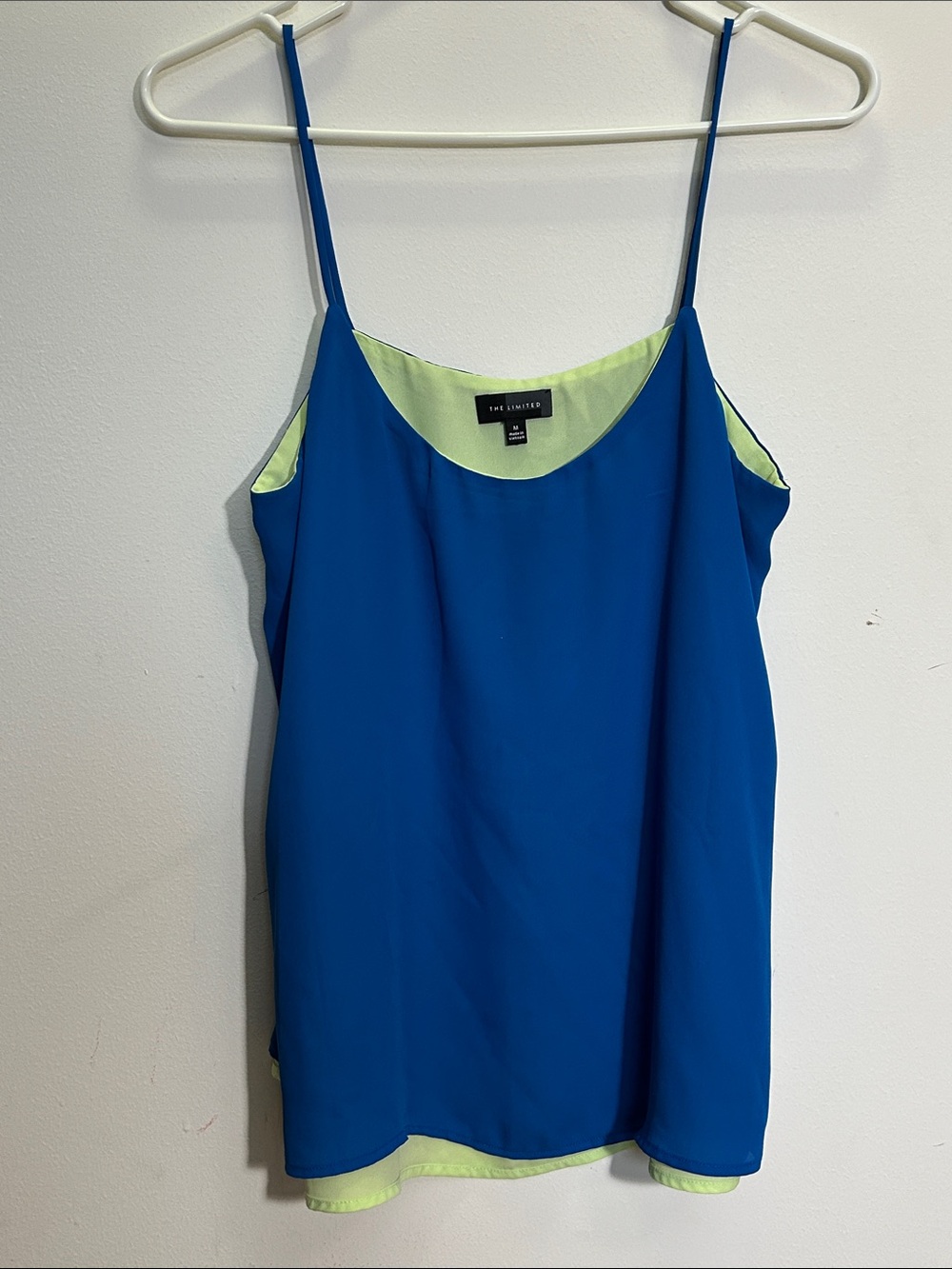 The Limited Blue Cami with Lime Trim Double-Layer
